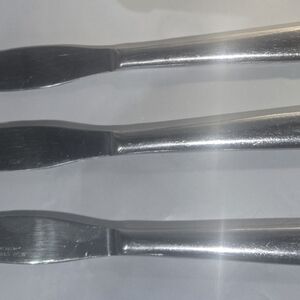 (3) Martha Stewart MSE MFS8G Glossy Stainless Flatware Dinner knife slanted tip